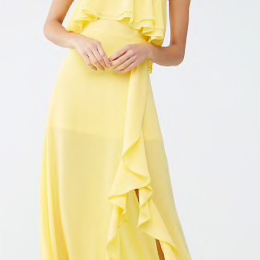 Maxi Dress-High Low. Size: Small Color: Yellow